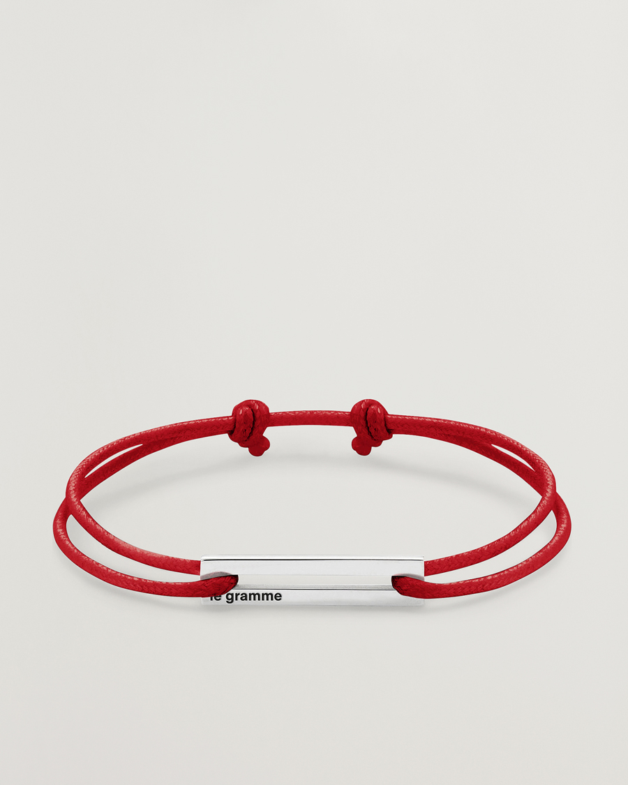 Herren |  | LE GRAMME | Cord Bracelet Le 17/10 Red/Sterling Silver