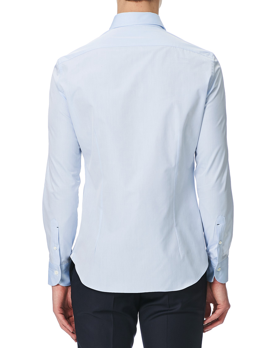 Herren | Hemden | Mazzarelli | Soft Cotton Cut Away Shirt Light Blue
