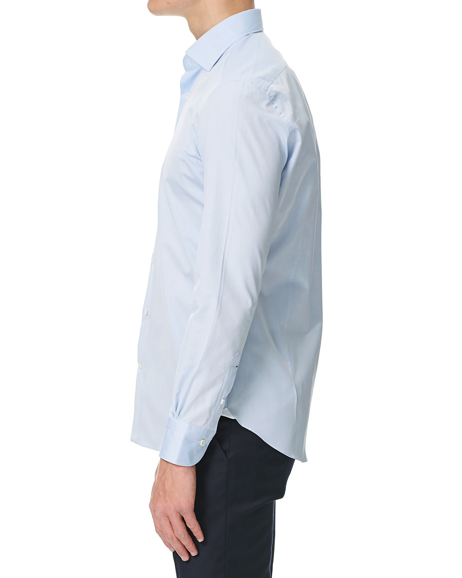 Herren | Hemden | Mazzarelli | Soft Cotton Cut Away Shirt Light Blue