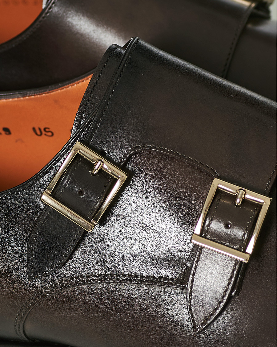 Herren | Santoni Blake Double Monk Dark Brown Calf | Santoni | Blake Double Monk Dark Brown Calf