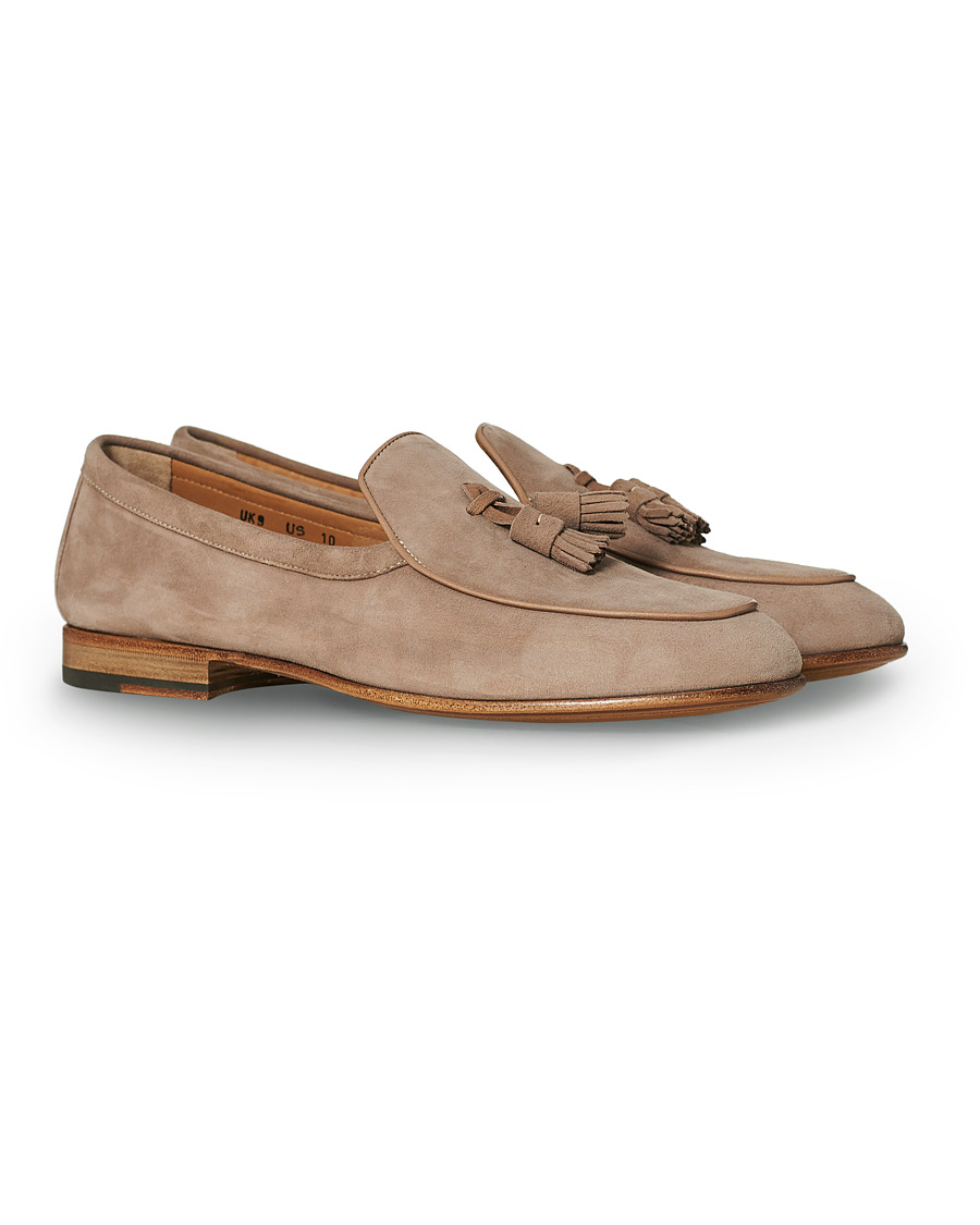 Herren | Santoni Belgian Loafer Sand Suede | Santoni | Belgian Loafer Sand Suede