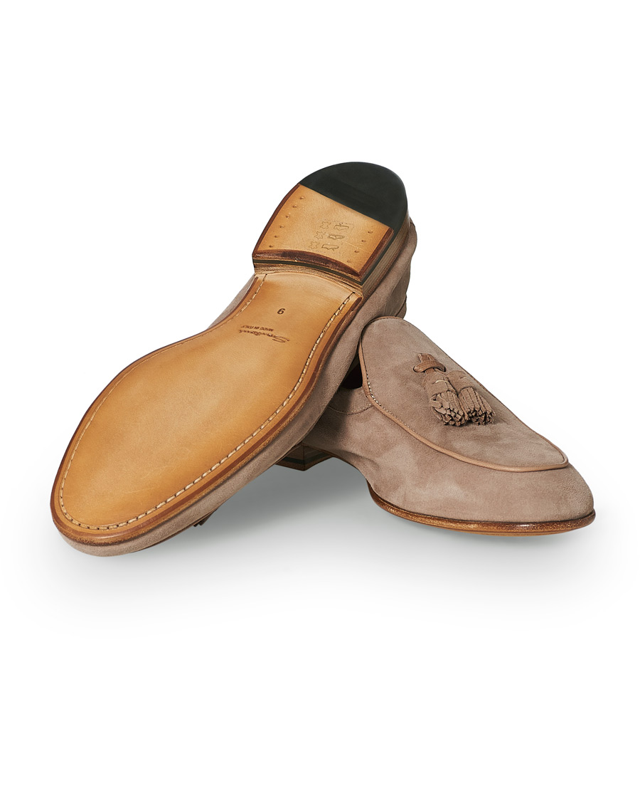 Herren | Santoni Belgian Loafer Sand Suede | Santoni | Belgian Loafer Sand Suede