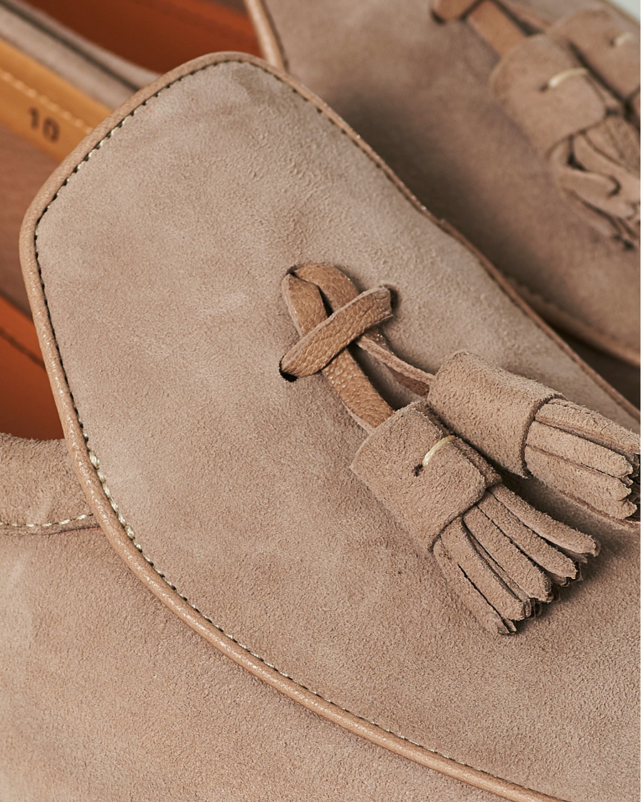 Herren | Santoni Belgian Loafer Sand Suede | Santoni | Belgian Loafer Sand Suede