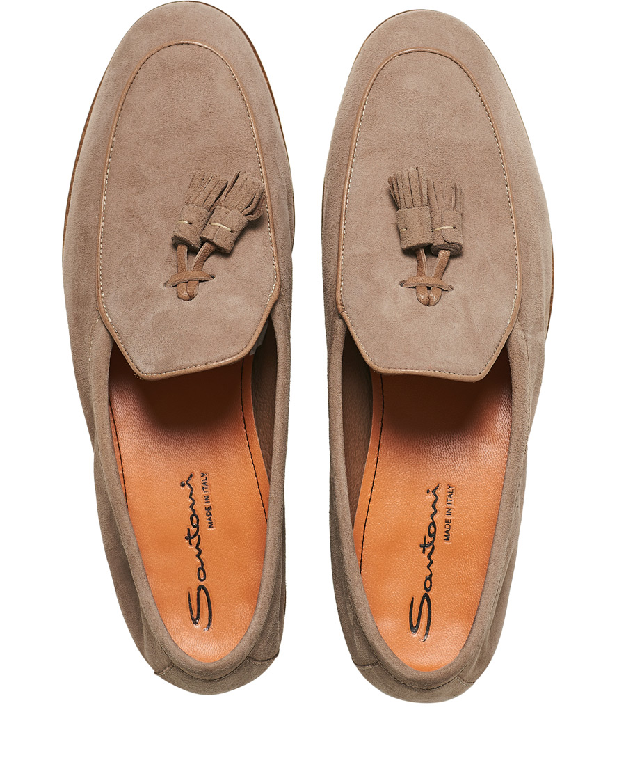 Herren | Santoni Belgian Loafer Sand Suede | Santoni | Belgian Loafer Sand Suede