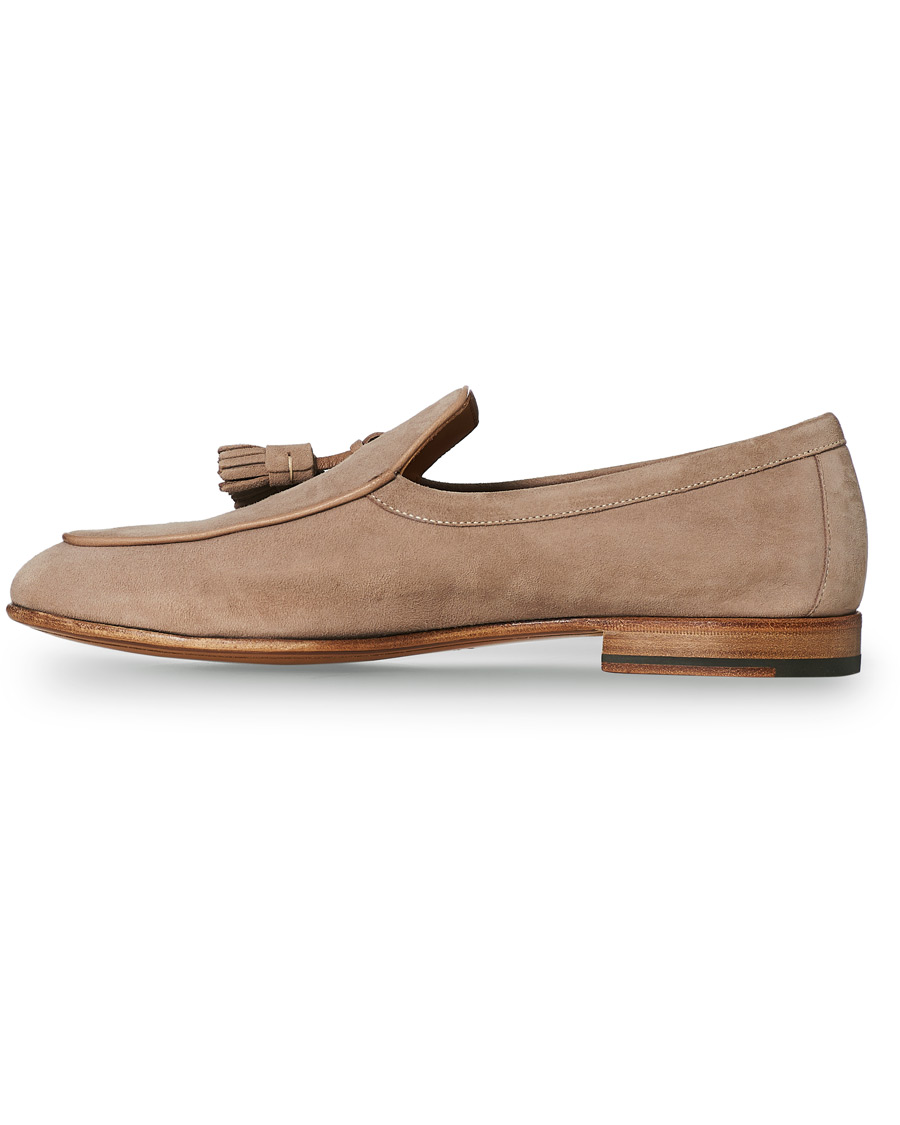 Herren | Santoni Belgian Loafer Sand Suede | Santoni | Belgian Loafer Sand Suede