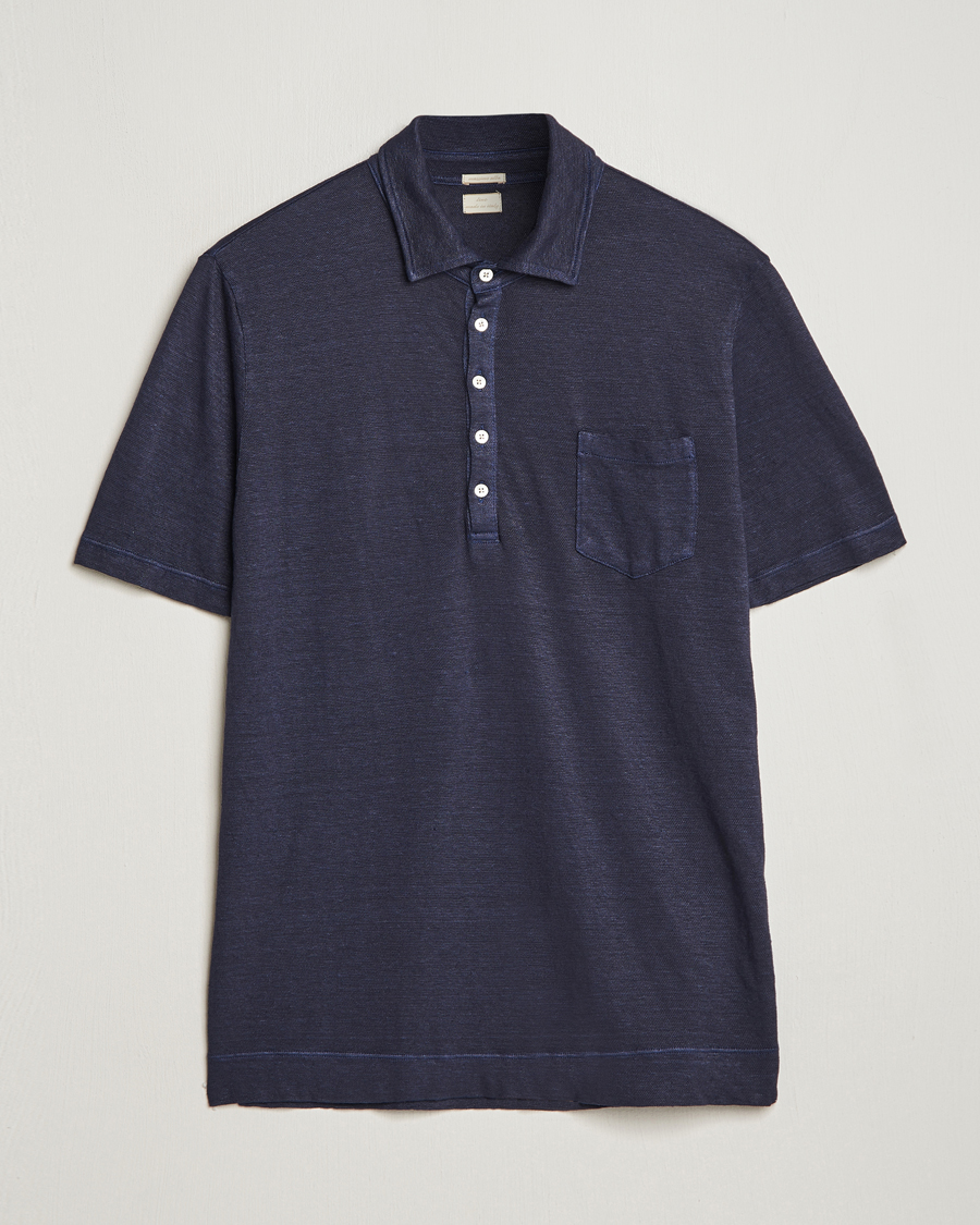 Herren | Poloshirts | Massimo Alba | Wembley Linen Polo Navy