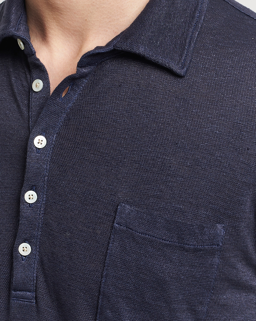 Herren | Poloshirts | Massimo Alba | Wembley Linen Polo Navy