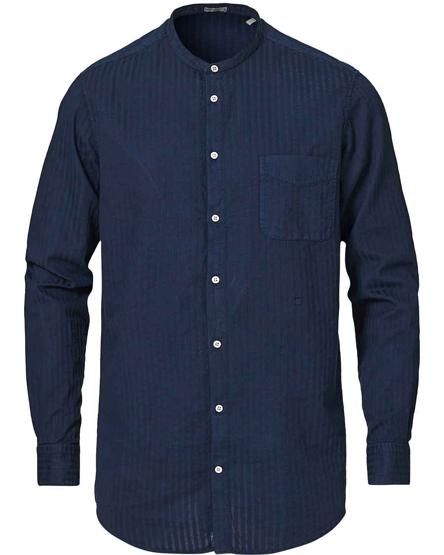 Herren | Hemden | Massimo Alba | Noto Guru Collar Shirt Dark Blue