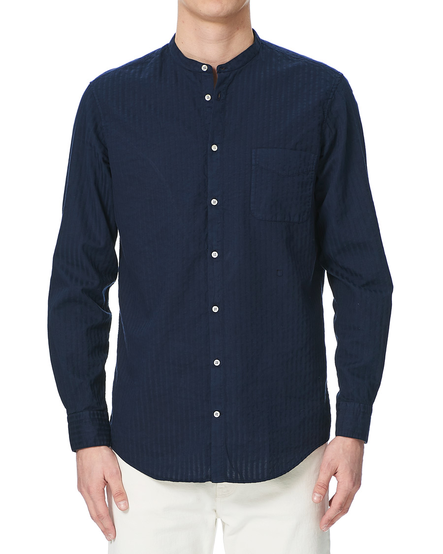 Herren | Hemden | Massimo Alba | Noto Guru Collar Shirt Dark Blue