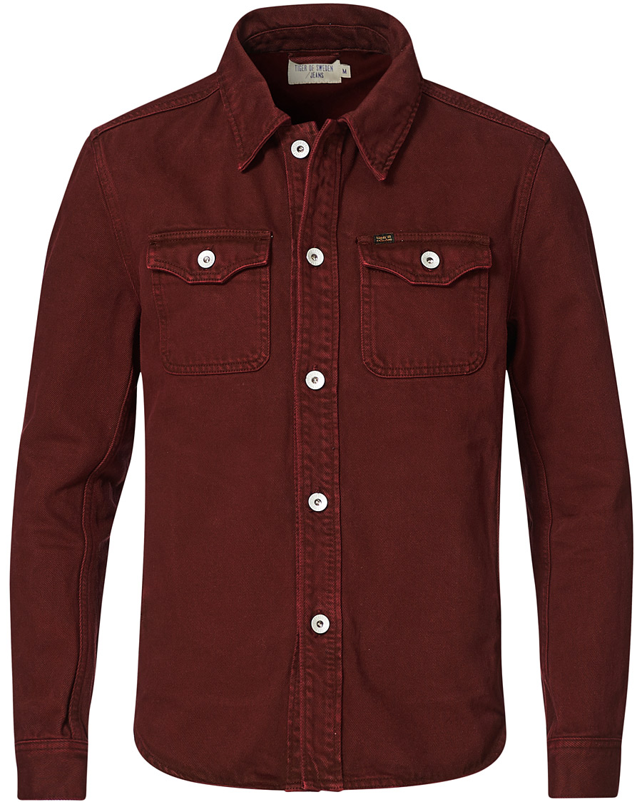 Herren | Jacken | Tiger of Sweden Jeans | Get Organic Cotton Denim Jacket Wine Red