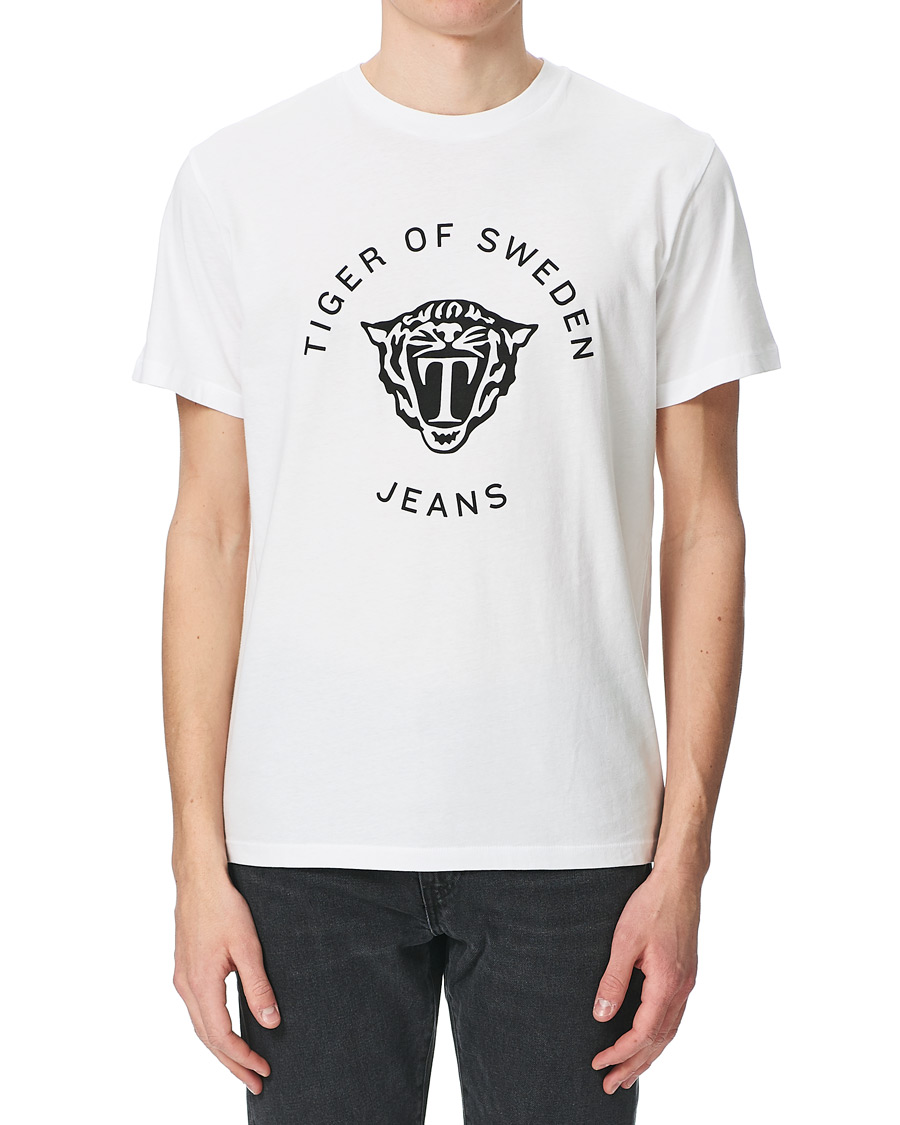 Herren | T-Shirts | Tiger of Sweden Jeans | Fleek Logo Crew Neck Tee White