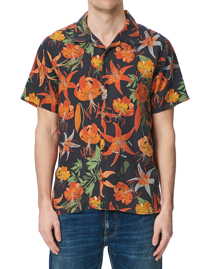 Herren | Hemden | Nudie Jeans | Arvid Short Sleeve Shirt Lilies Black