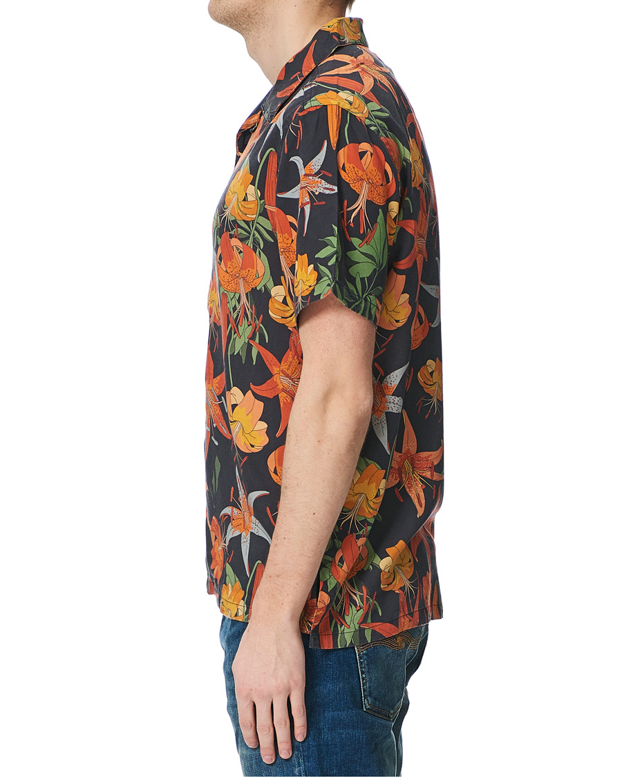 Herren | Hemden | Nudie Jeans | Arvid Short Sleeve Shirt Lilies Black