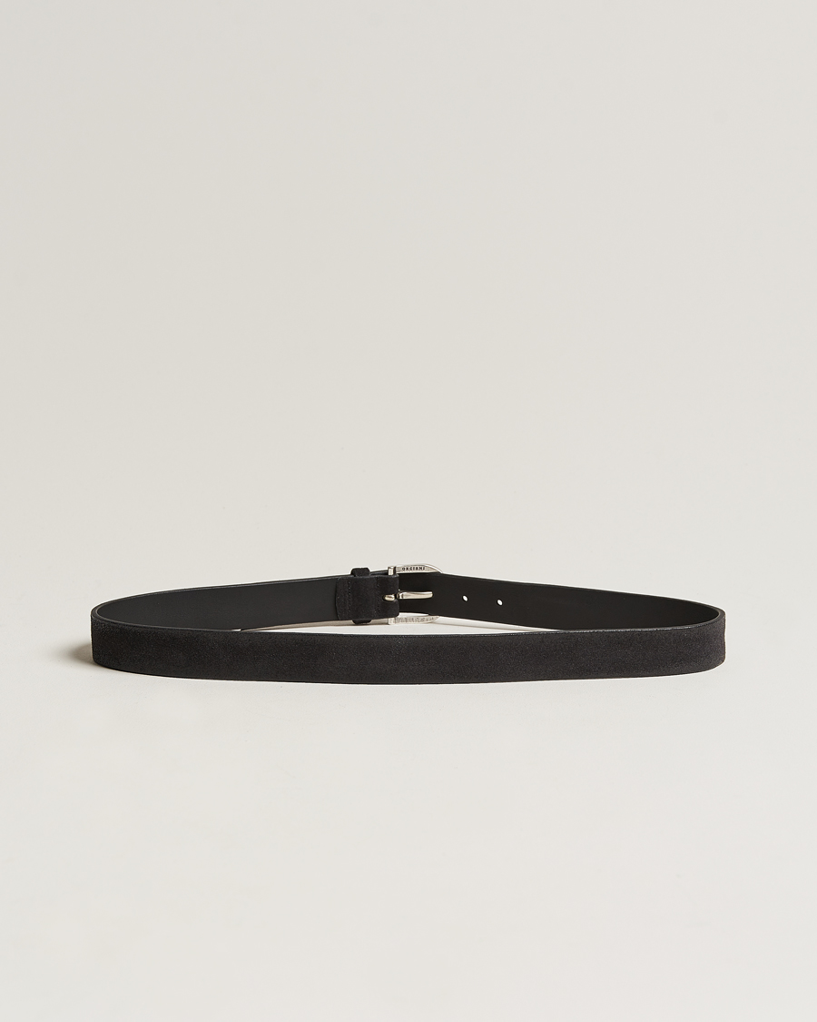 Herren | Gioia di Vivere | Orciani | Handmade Suede Belt 3 cm Nero