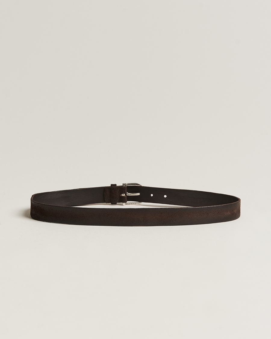 Herren | Gioia di Vivere | Orciani | Handmade Suede Belt 3 cm Testa Di Moro