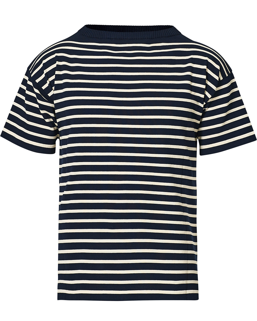Herren | T-Shirts | Andersen-Andersen | Boatsman Short Sleeve Tee Navy/Off White