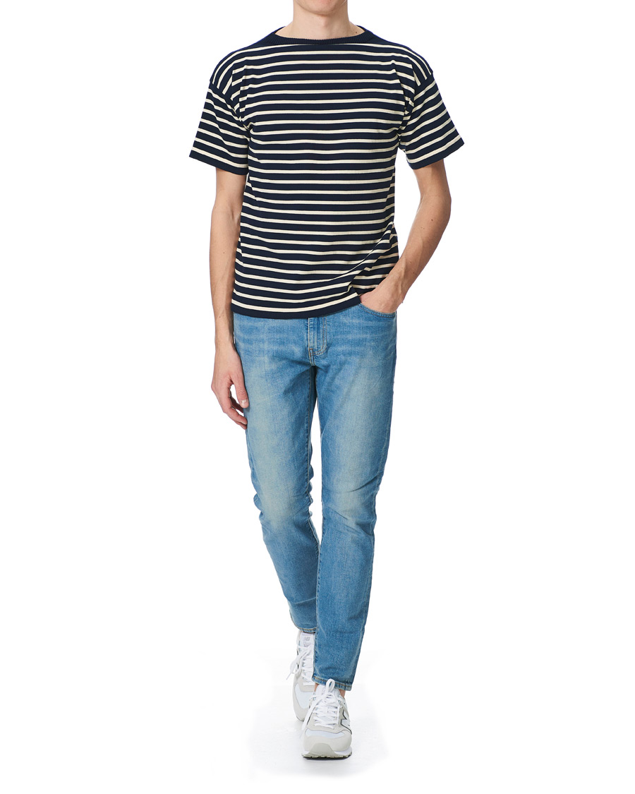 Herren | T-Shirts | Andersen-Andersen | Boatsman Short Sleeve Tee Navy/Off White