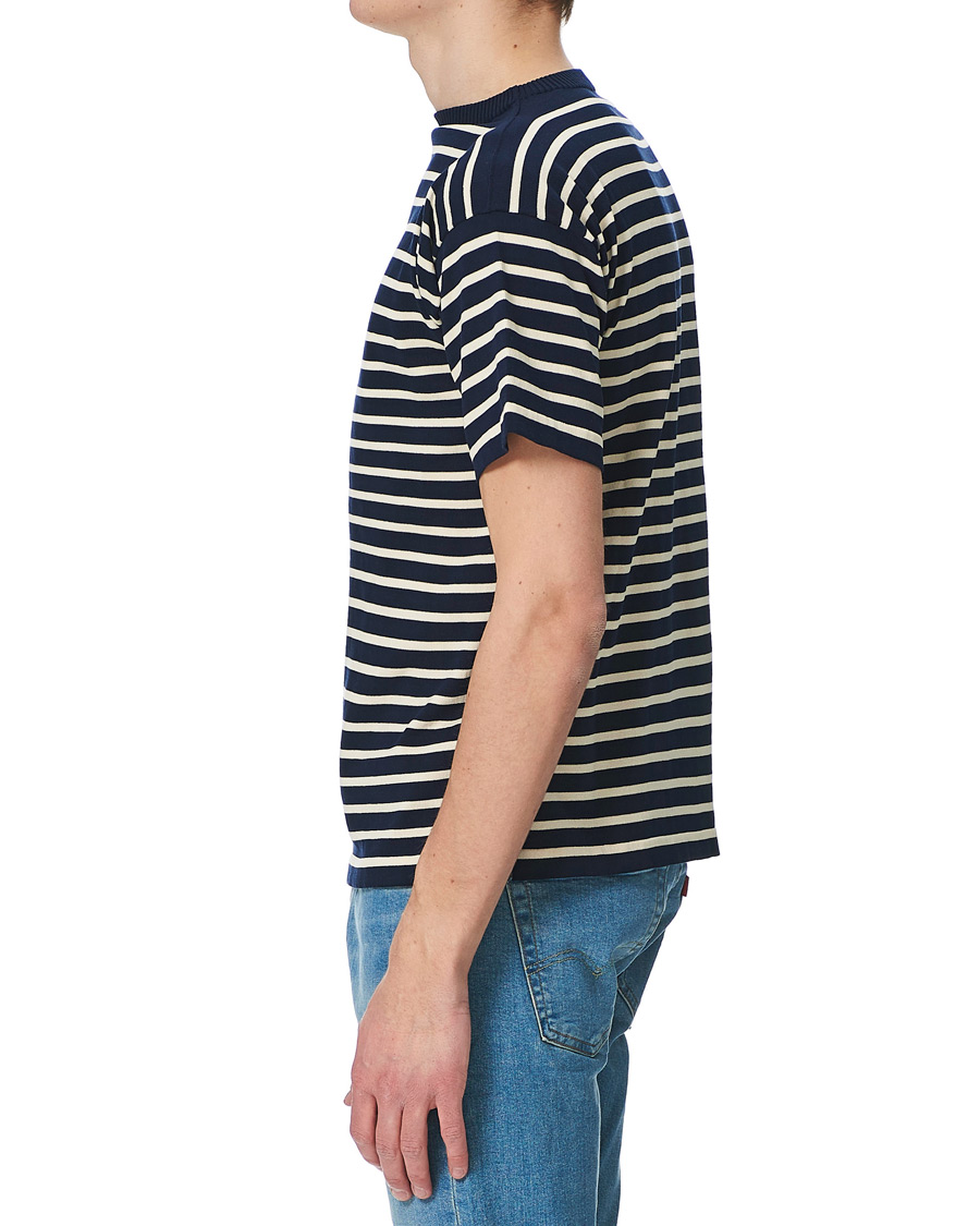 Herren | T-Shirts | Andersen-Andersen | Boatsman Short Sleeve Tee Navy/Off White