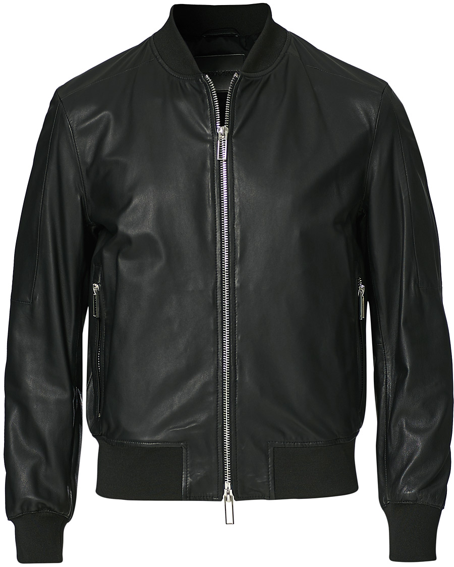 Herren | Jacken | Emporio Armani | Leather Bomber Jacket Black