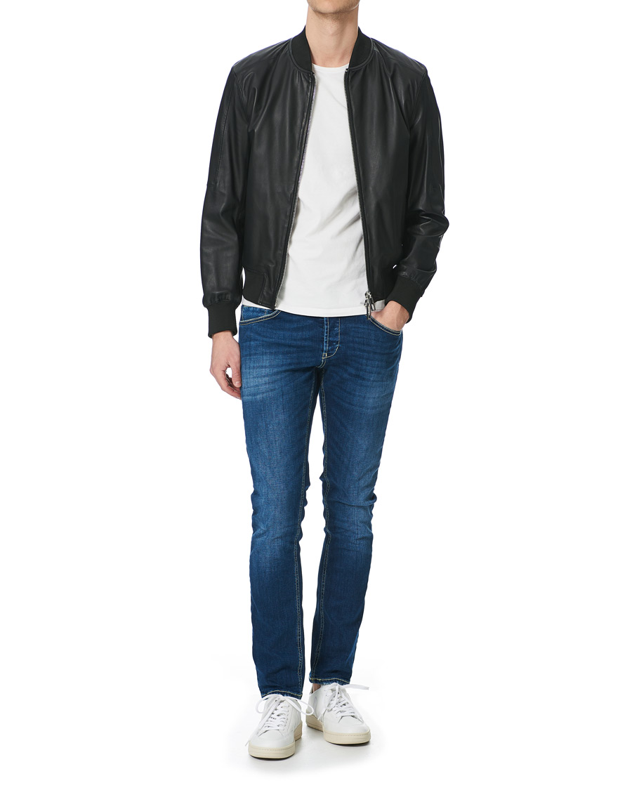 Herren | Jacken | Emporio Armani | Leather Bomber Jacket Black