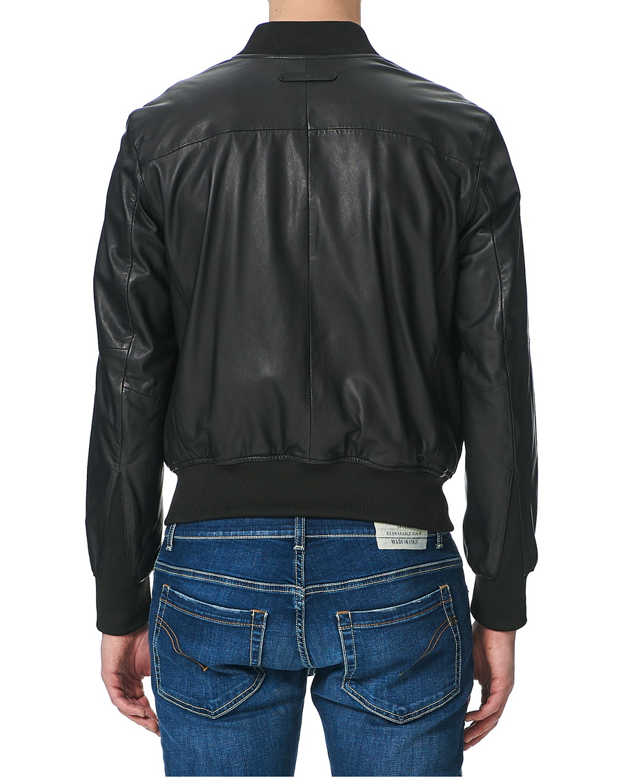 Herren | Jacken | Emporio Armani | Leather Bomber Jacket Black