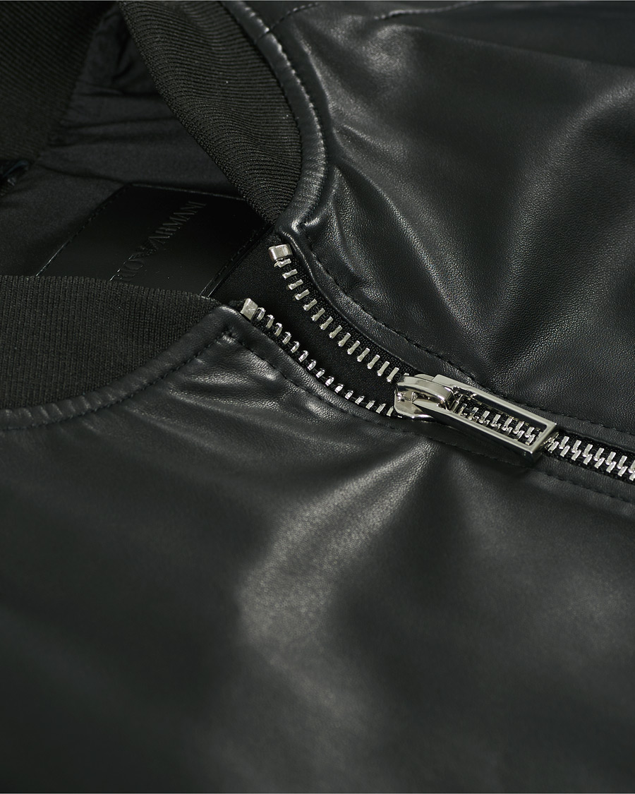 Herren | Jacken | Emporio Armani | Leather Bomber Jacket Black