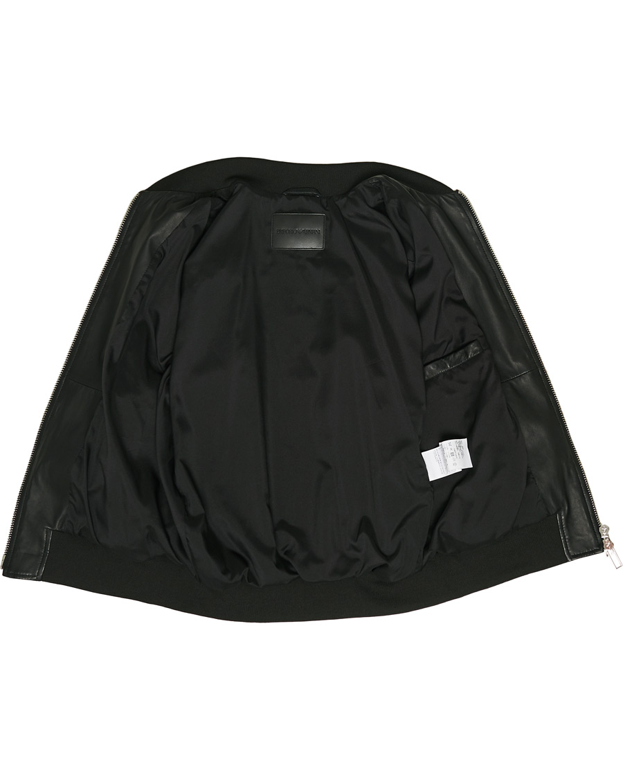 Herren | Jacken | Emporio Armani | Leather Bomber Jacket Black