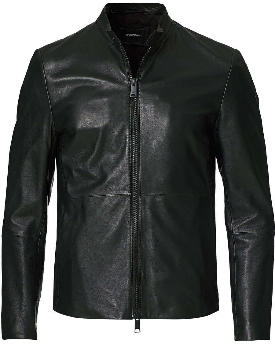 Herren | Jacken | Emporio Armani | Leather Jacket Black