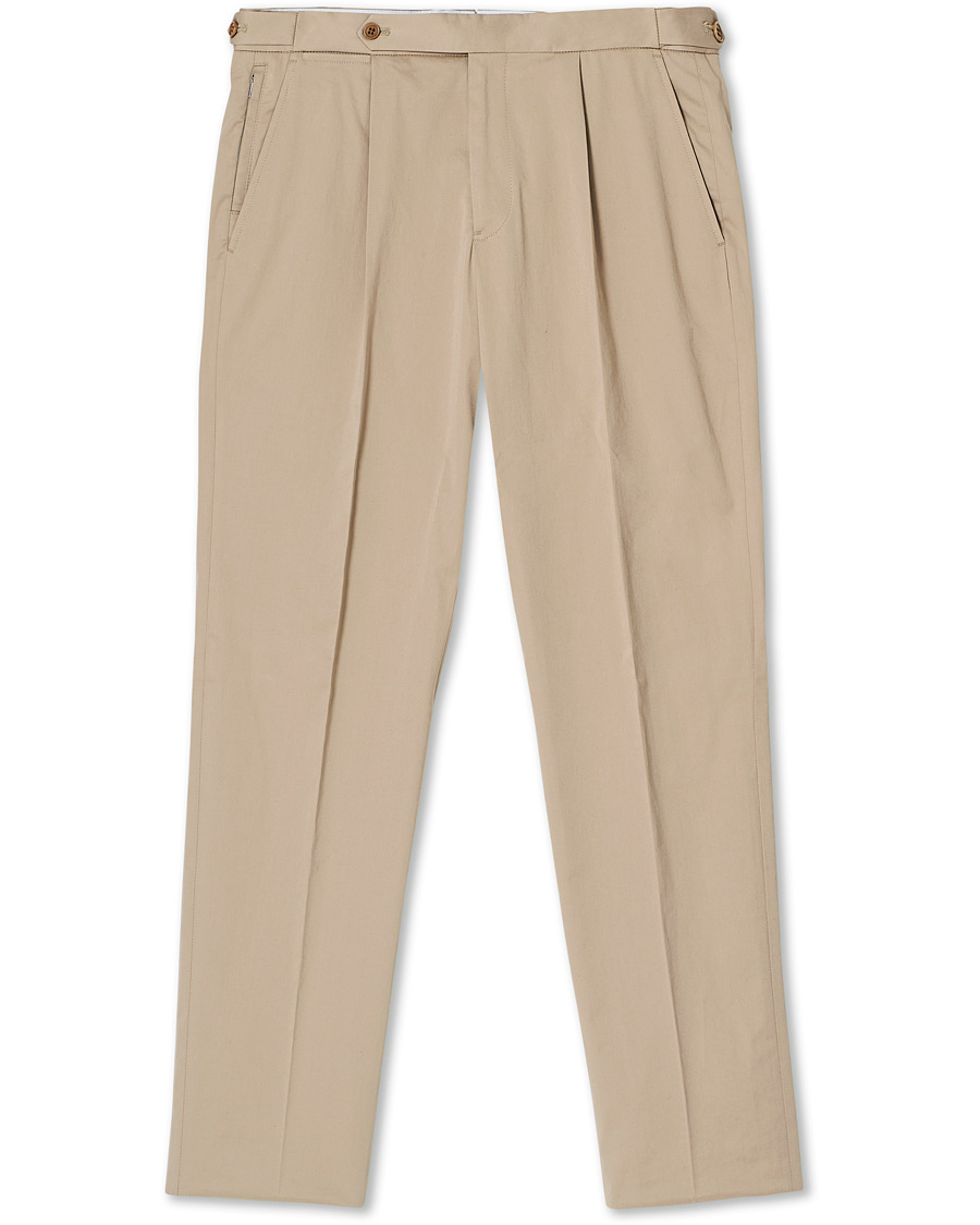 Herren | Hosen | Emporio Armani | Satin Stretch Pleated Chino Khaki