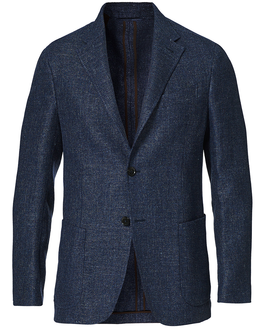 Herren | Sakkos | Ermenegildo Zegna | Unconstructed Linen Blazer Dark Blue