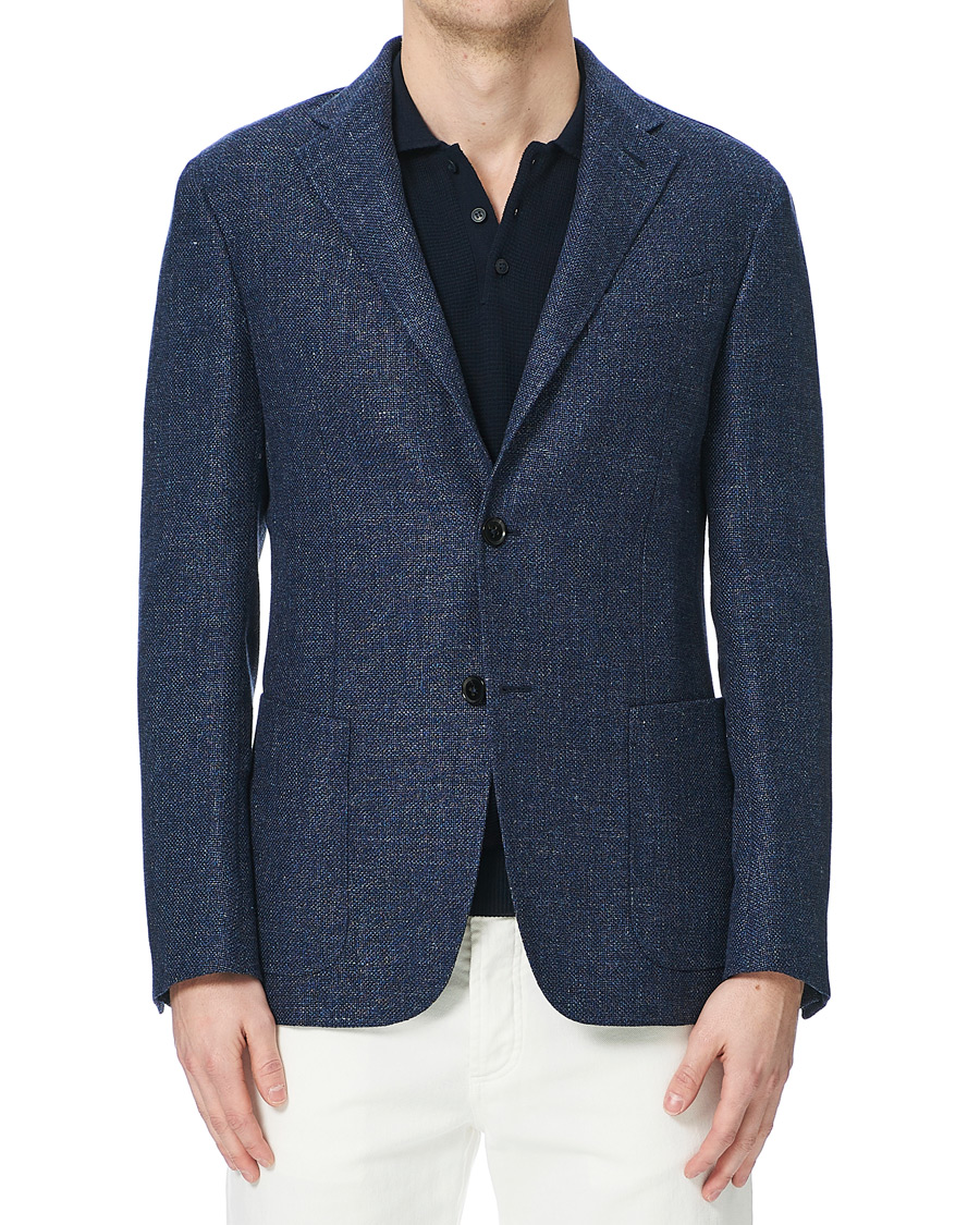 Herren | Sakkos | Ermenegildo Zegna | Unconstructed Linen Blazer Dark Blue