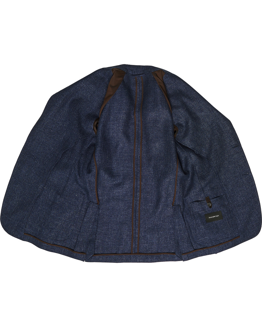 Herren | Sakkos | Ermenegildo Zegna | Unconstructed Linen Blazer Dark Blue