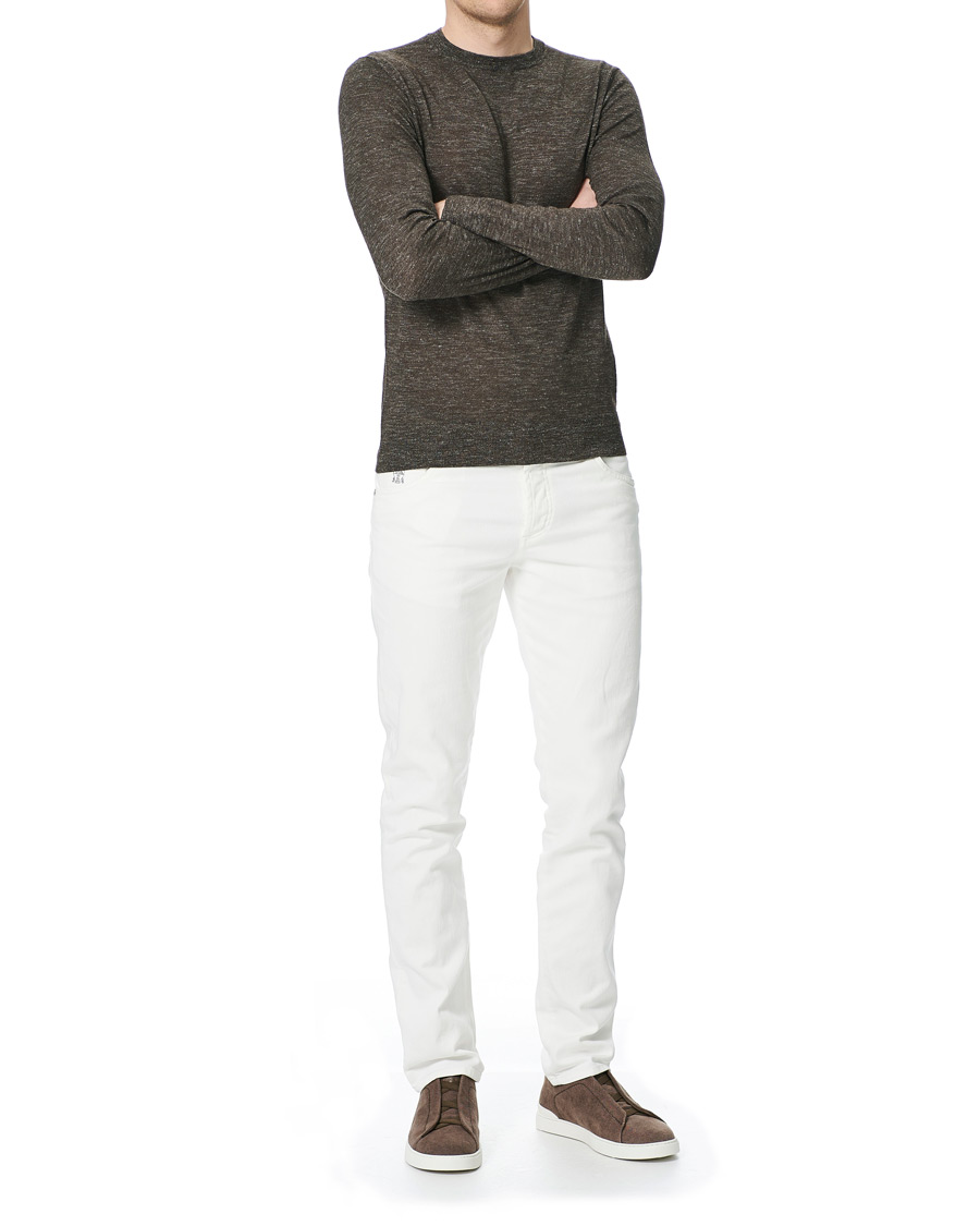 Herren | Pullover | Ermenegildo Zegna | Cashmere/Linen Crew Neck Pullover Brown Melange