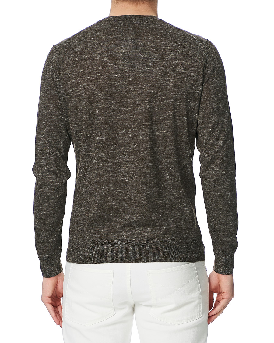 Herren | Pullover | Ermenegildo Zegna | Cashmere/Linen Crew Neck Pullover Brown Melange