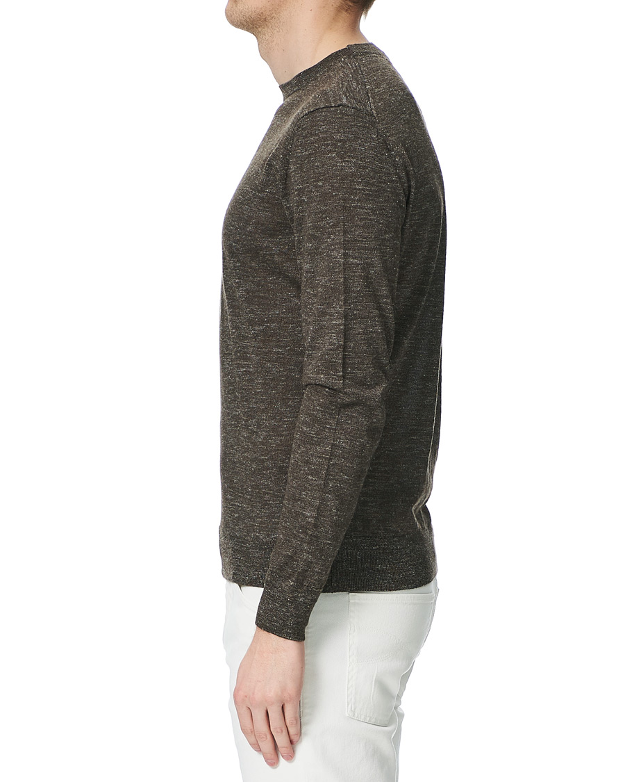 Herren | Pullover | Ermenegildo Zegna | Cashmere/Linen Crew Neck Pullover Brown Melange