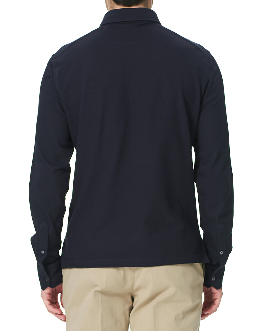 Herren | Pullover | Ermenegildo Zegna | Pocket Long Sleeve Polo Navy 48