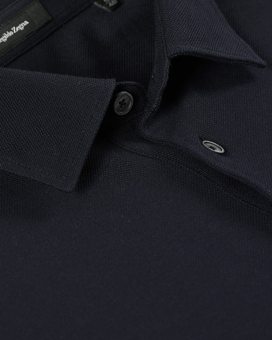 Herren | Pullover | Ermenegildo Zegna | Pocket Long Sleeve Polo Navy 48