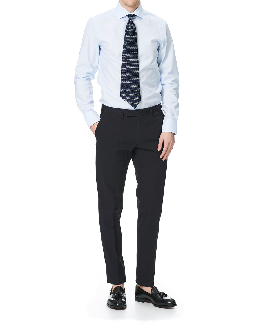 Herren | Hemden | Ermenegildo Zegna | Slim Fit Check Dress Shirt Light Blue