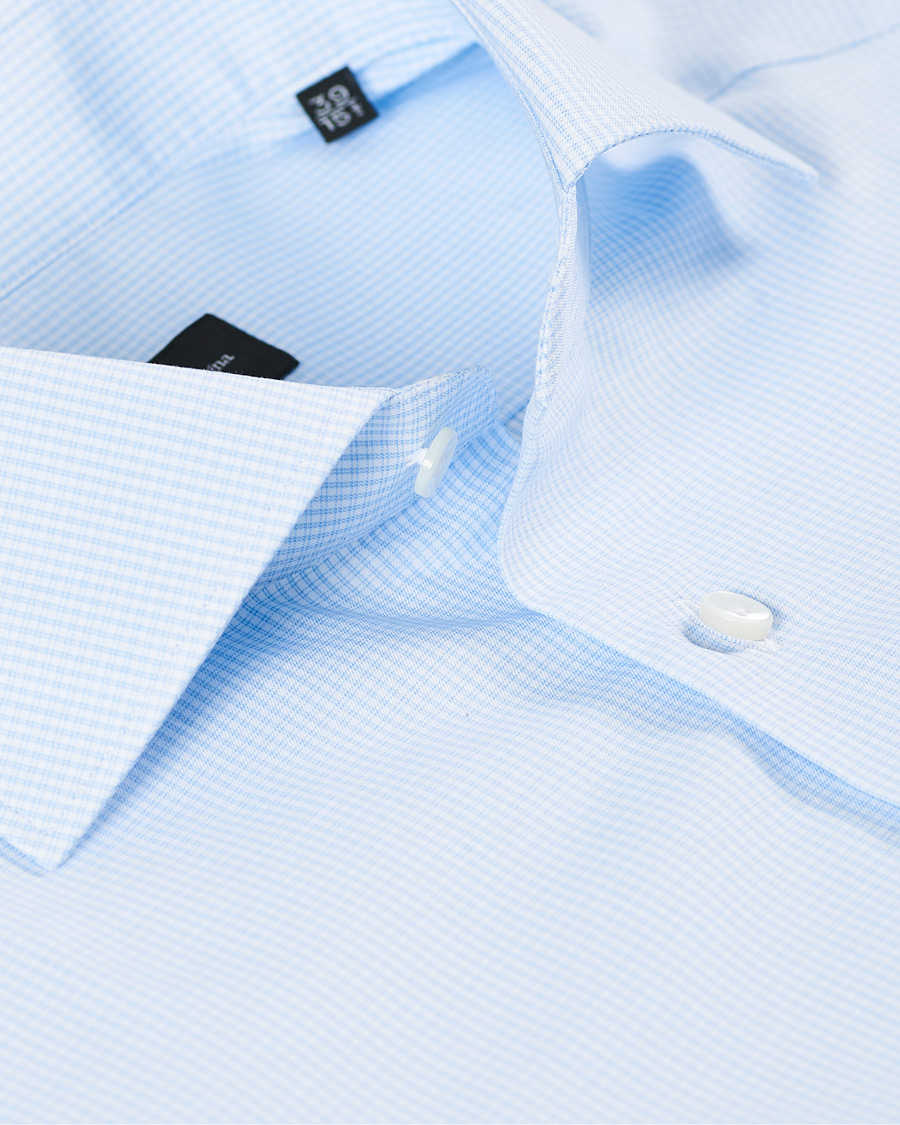 Herren | Hemden | Ermenegildo Zegna | Slim Fit Check Dress Shirt Light Blue