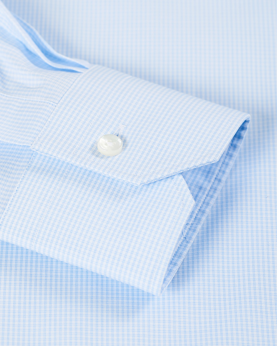 Herren | Hemden | Ermenegildo Zegna | Slim Fit Check Dress Shirt Light Blue