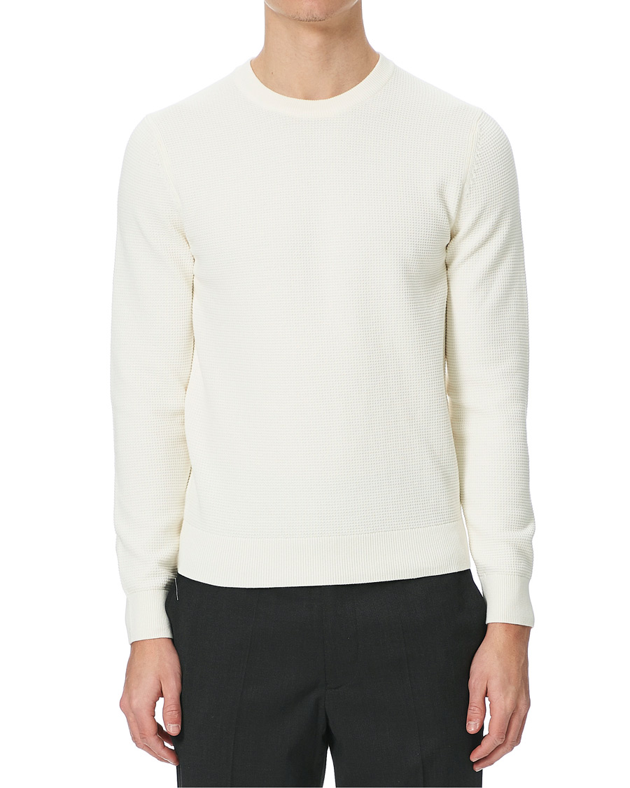 Herren | Pullover | J.Lindeberg | Andy Structure Crew Neck Cloud White