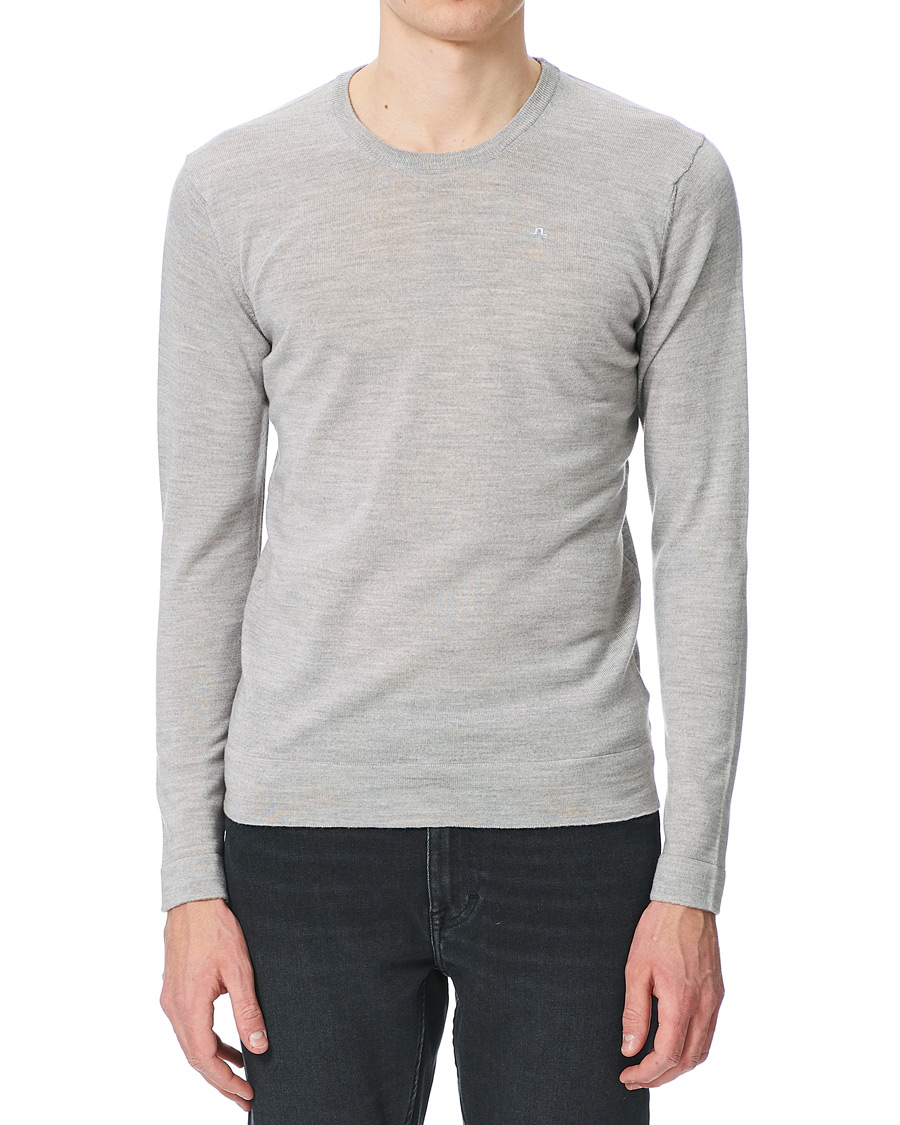 Herren | Pullover | J.Lindeberg | Newman Merino Crew Neck Pullover Stone Grey Melange