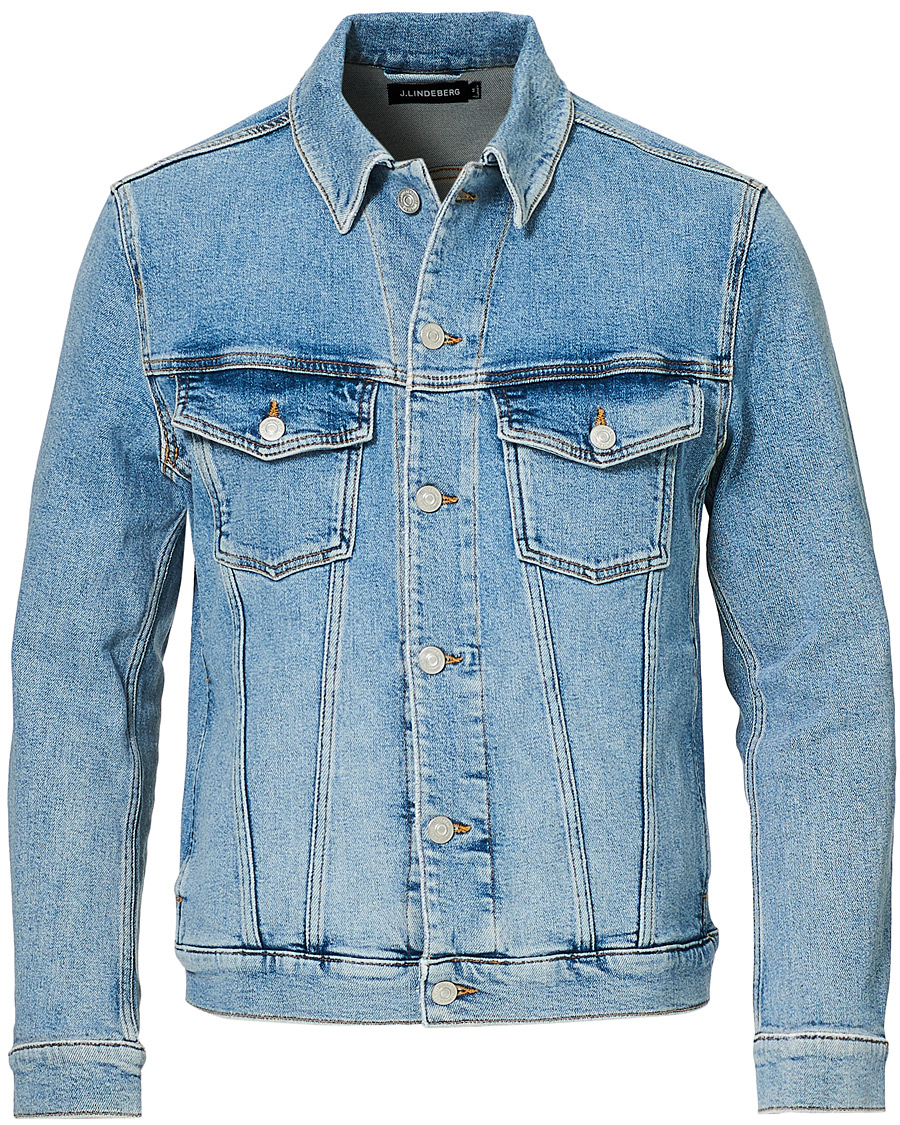 Herren | Jacken | J.Lindeberg | Ran Sky Wash Stretch Denim Jacket Light Blue
