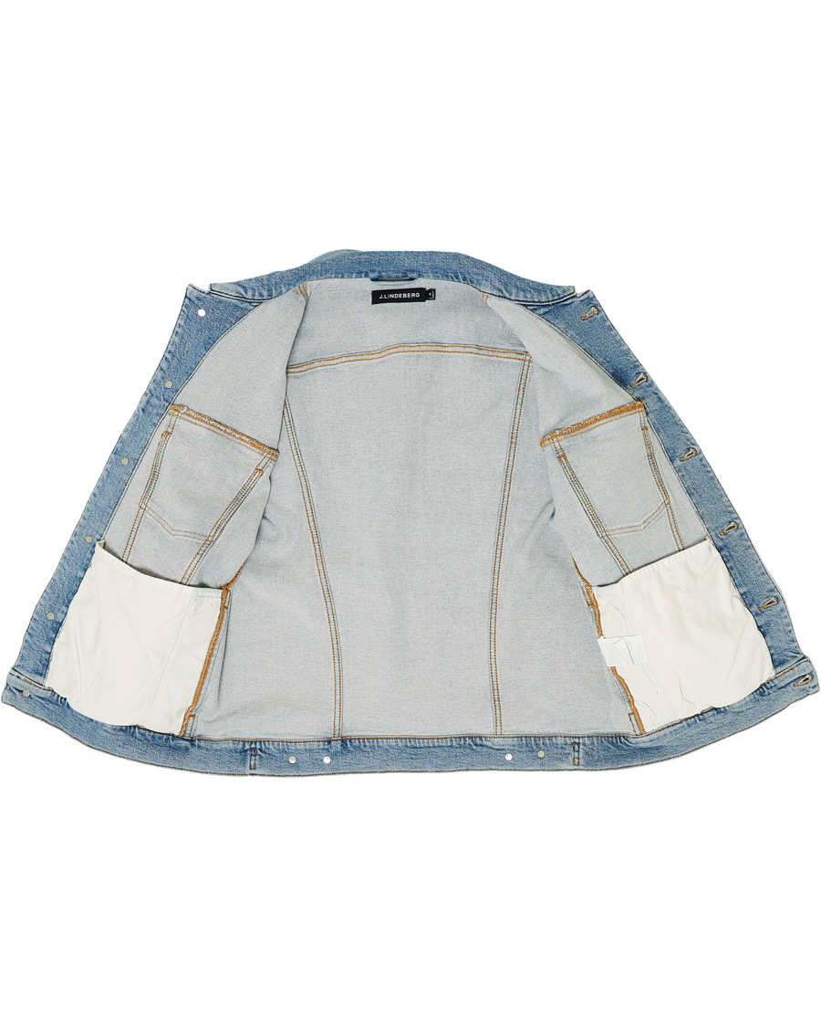 Herren | Jacken | J.Lindeberg | Ran Sky Wash Stretch Denim Jacket Light Blue