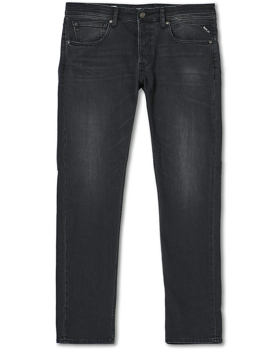 Herren | Jeans | Replay | Grover Super Stretch Bio Jeans Washed Black