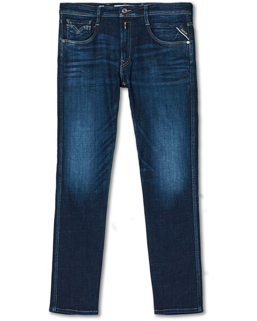 Herren | Jeans | Replay | Anbass Power Stretch One Year Wash Jeans Dark Blue