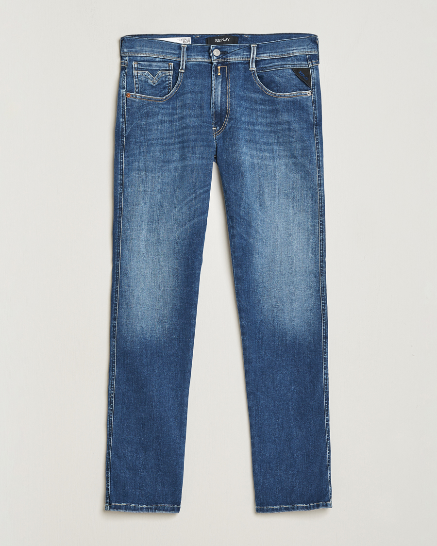 Herren |  | Replay | Anbass Hyperflex Re-Used Jeans Medium Blue