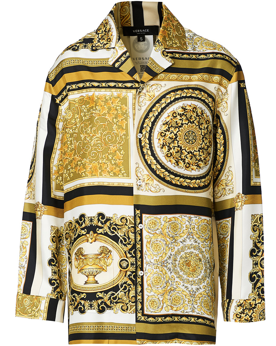 Herren | Hemden | Versace | Silk Twill Shirt White/Gold
