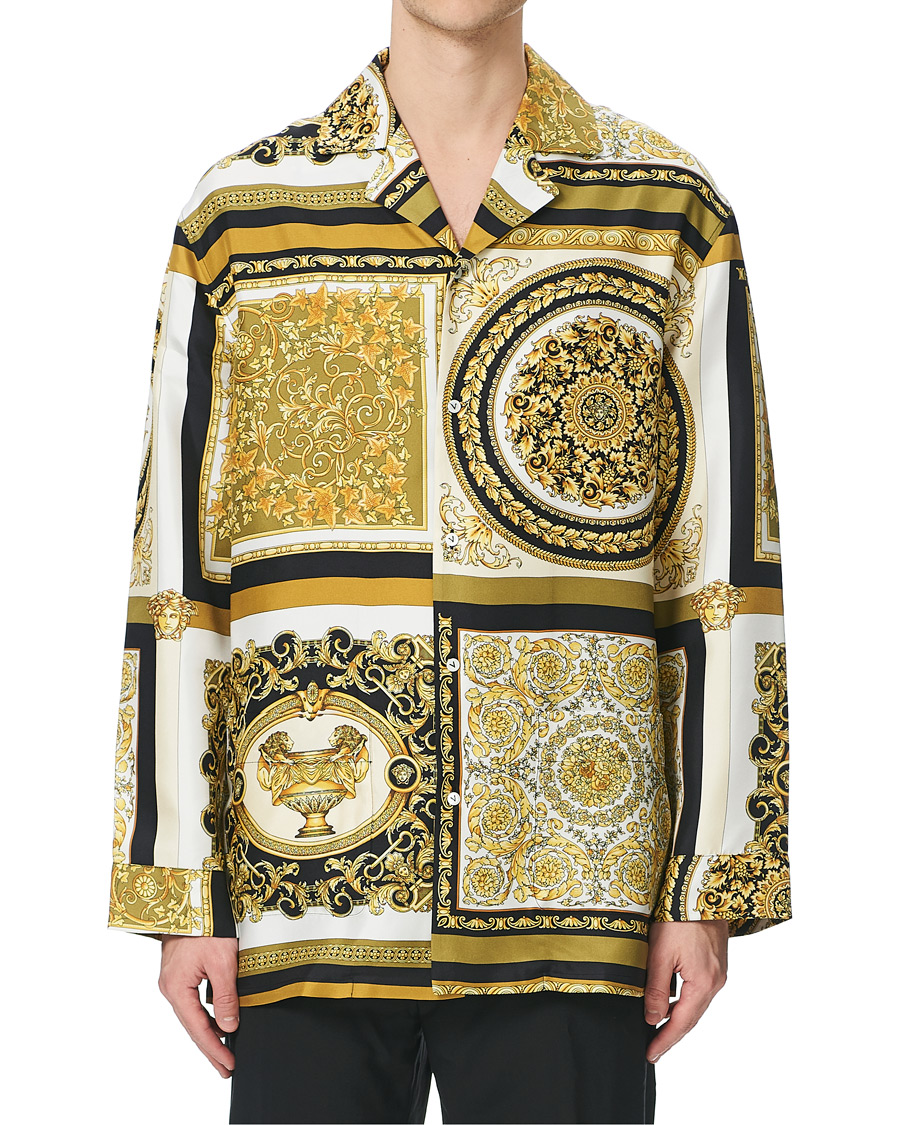 Herren | Hemden | Versace | Silk Twill Shirt White/Gold