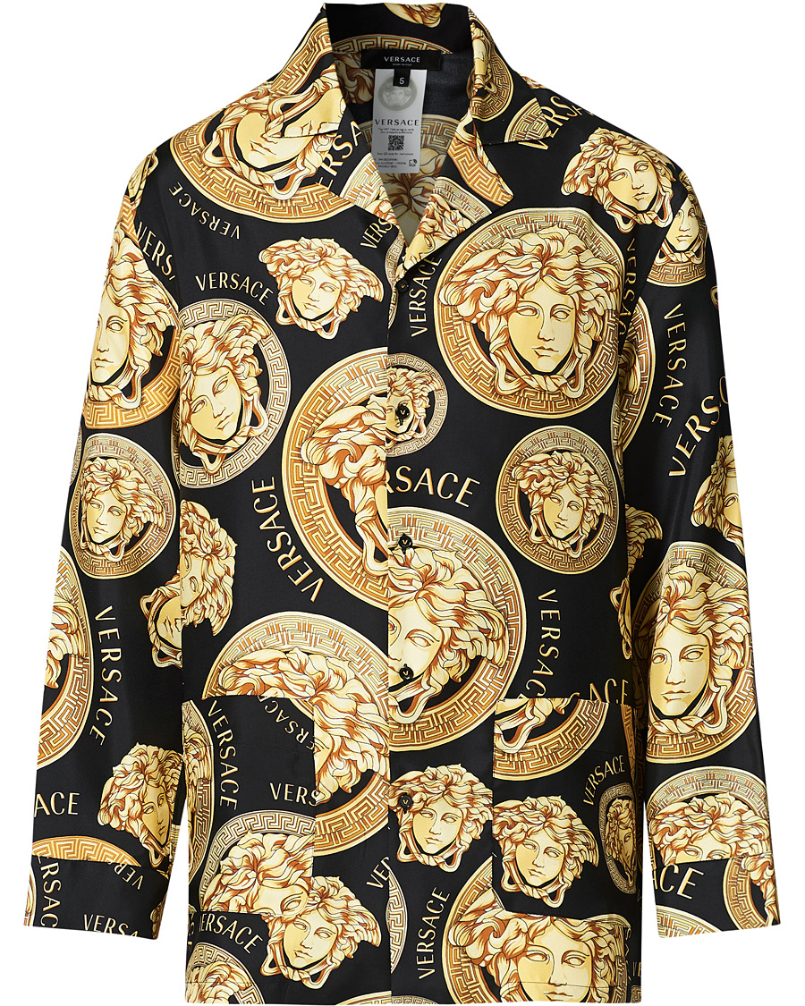 Herren | Hemden | Versace | Medusa Silk Shirt Black/Gold
